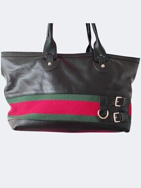 Authentic Vintage Gucci Black Sherry Line Bag
